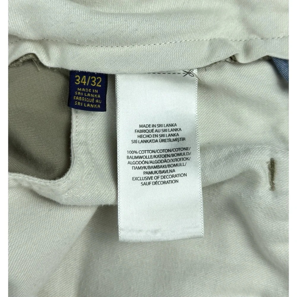 Polo Ralph Lauren Classic Fit Chino Pants Mens 34x32 Khaki Tan Cotton